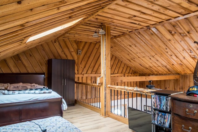 31 Lakeview Dr, West Bath, ME 04530 - bedroom featuring lofted ceiling and wood finished floors