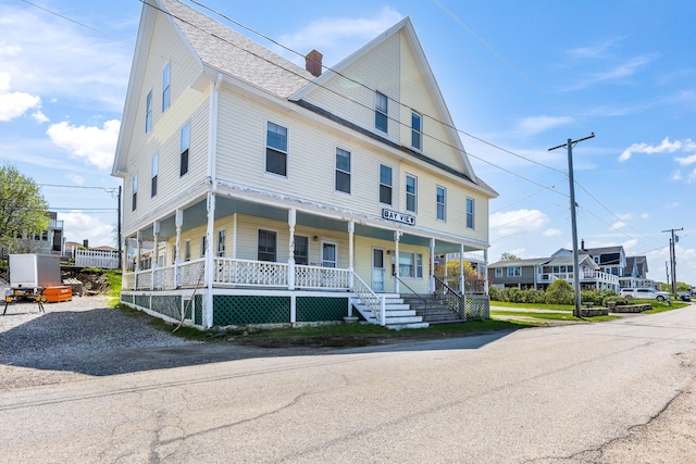 27 Ocean Ave Extension Unit 2, York, ME 03909 - multi unit property with a porch, a shingled roof, and a chimney