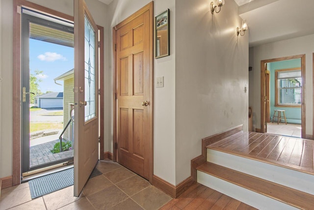 43 W Lynne Ave, Portland, ME 04103 - foyer with baseboards, plenty of natural light, and stairway