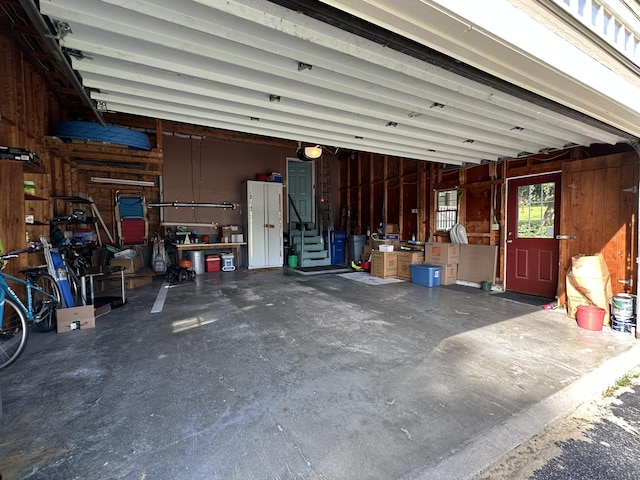 43 W Lynne Ave, Portland, ME 04103 - garage with a workshop area and wood walls