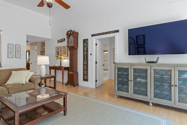 12 Kimberly Ct Unit 1, Portland, ME 04103 - living area featuring light wood-style floors and a ceiling fan