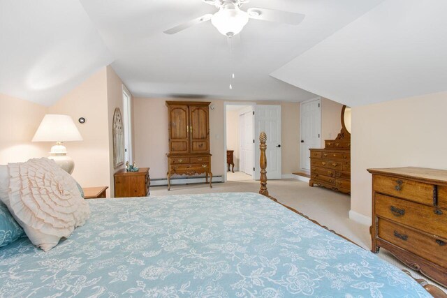 12 Kimberly Ct Unit 1, Portland, ME 04103 - carpeted bedroom featuring a baseboard heating unit and ceiling fan