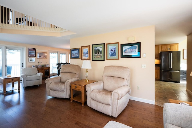 7 Goodridge Dr Unit 7, Naples, ME 04055 - living room featuring dark wood finished floors and baseboards