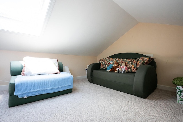 7 Goodridge Dr Unit 7, Naples, ME 04055 - carpeted bedroom with vaulted ceiling and baseboards
