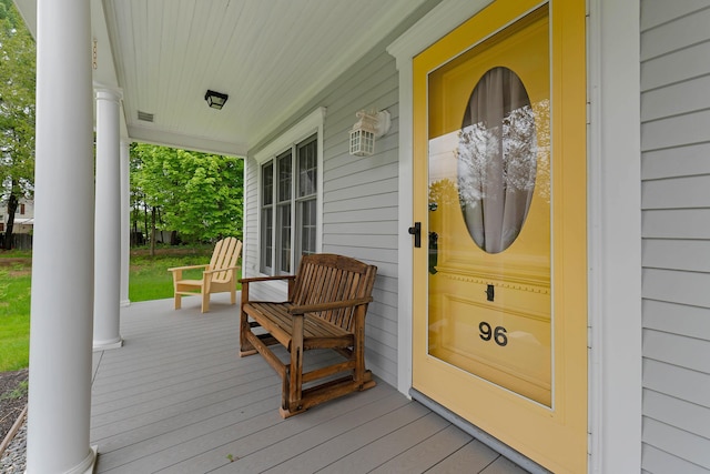 96 Grove St, Lewiston, ME 04240 - view of wooden porch