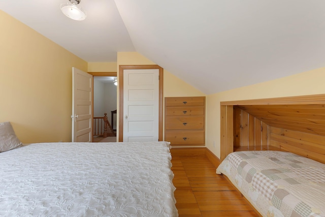 96 Grove St, Lewiston, ME 04240 - bedroom featuring wood finished floors and lofted ceiling