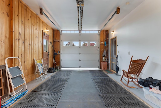 96 Grove St, Lewiston, ME 04240 - garage featuring wood walls