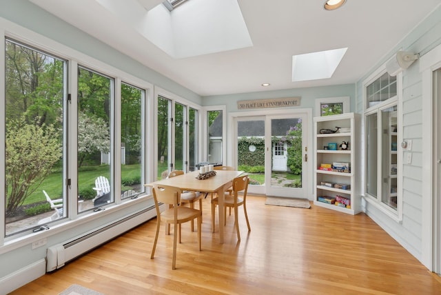 71 N St, Kennebunkport, ME 04046 - sunroom with a skylight, baseboard heating, healthy amount of natural light, and recessed lighting