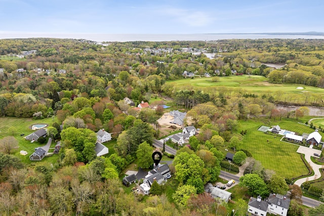71 N St, Kennebunkport, ME 04046 - aerial view of property and surrounding area with nearby suburban area and a golf course