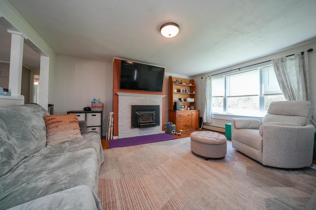 22 Meadow Rd, Hampden, ME 04444 - living room featuring a baseboard heating unit