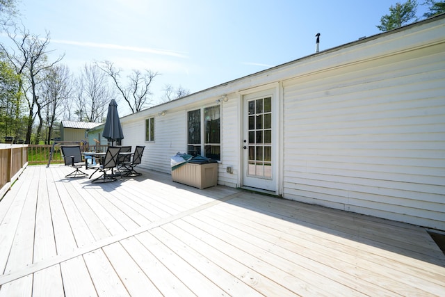 22 Meadow Rd, Hampden, ME 04444 - deck with outdoor dining area