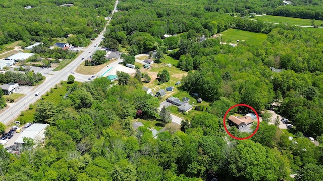 208 New Rd, Arundel, ME 04046 - aerial view of property's location with a heavily wooded area