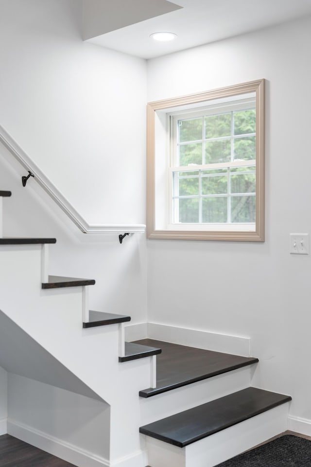 23 Bray Cir, Passadumkeag, ME 04475 - stairway featuring baseboards