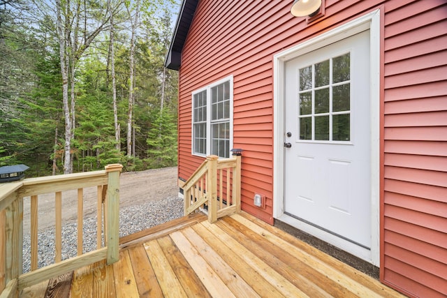 23 Bray Cir, Passadumkeag, ME 04475 - view of wooden deck