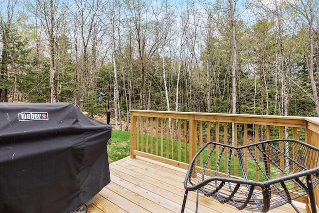 64 Autumn Rdg, Sabattus, ME 04280 - wooden deck with area for grilling