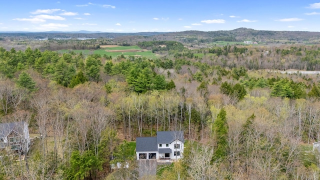 64 Autumn Rdg, Sabattus, ME 04280 - view from above of property featuring a forest and a mountain backdrop