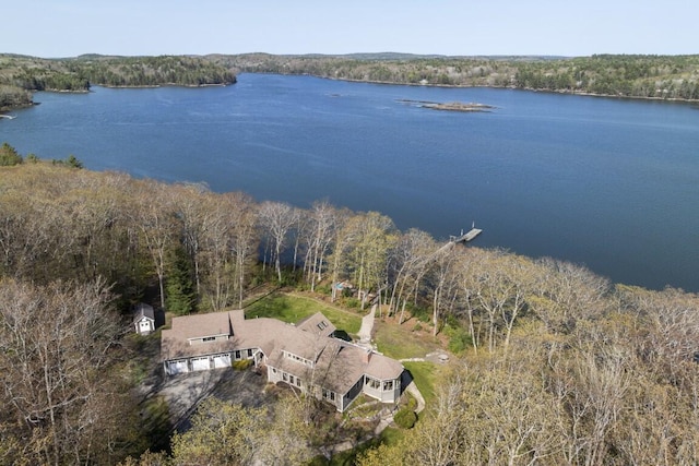 50 Higbee Ln, Boothbay, ME 04571 - view from above of property featuring a large body of water and a forest