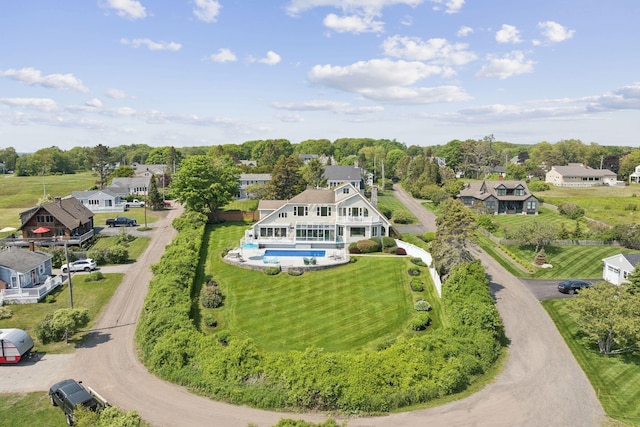 25 Ocean Ave, Cape Elizabeth, ME 04107 - aerial perspective of suburban area with a pool and a tree filled landscape