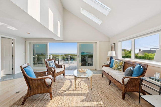 25 Ocean Ave, Cape Elizabeth, ME 04107 - sunroom / solarium featuring a skylight and lofted ceiling