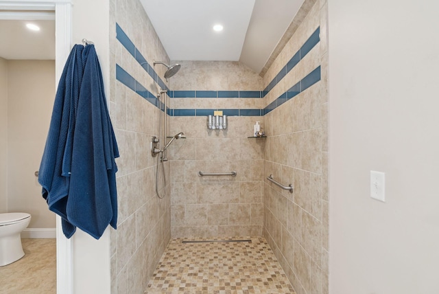 25 Ocean Ave, Cape Elizabeth, ME 04107 - full bath with toilet, a tile shower, and recessed lighting