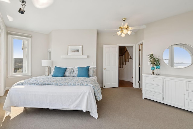 25 Ocean Ave, Cape Elizabeth, ME 04107 - bedroom featuring light carpet, baseboards, and ceiling fan