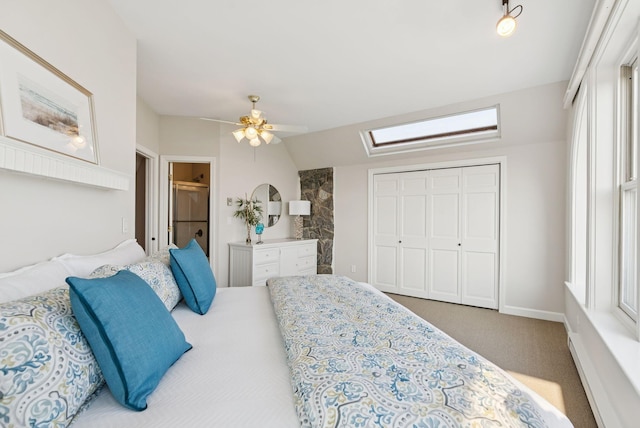25 Ocean Ave, Cape Elizabeth, ME 04107 - bedroom with carpet flooring, a closet, multiple windows, and a skylight