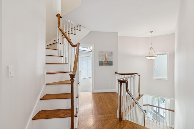 25 Ocean Ave, Cape Elizabeth, ME 04107 - stairs featuring baseboards and wood finished floors