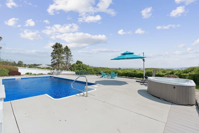 25 Ocean Ave, Cape Elizabeth, ME 04107 - view of swimming pool featuring a patio area and a hot tub