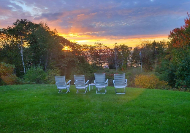 42 Old Mill Rd, Bristol, ME 04554 - yard at dusk with a yard
