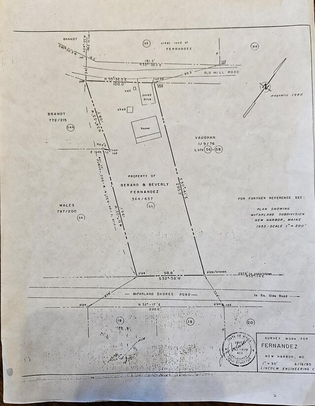 42 Old Mill Rd, Bristol, ME 04554 - survey map / technical document