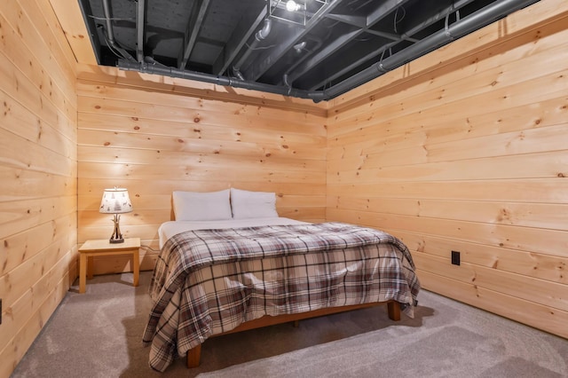 3935 Main St, Rangeley, ME 04970 - bedroom with carpet flooring and wooden walls