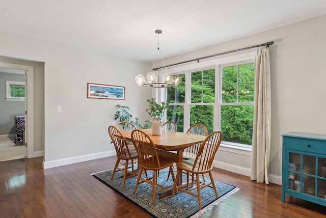 45 S Ridge Rd, Falmouth, ME 04105 - dining room featuring a chandelier, plenty of natural light, and baseboards