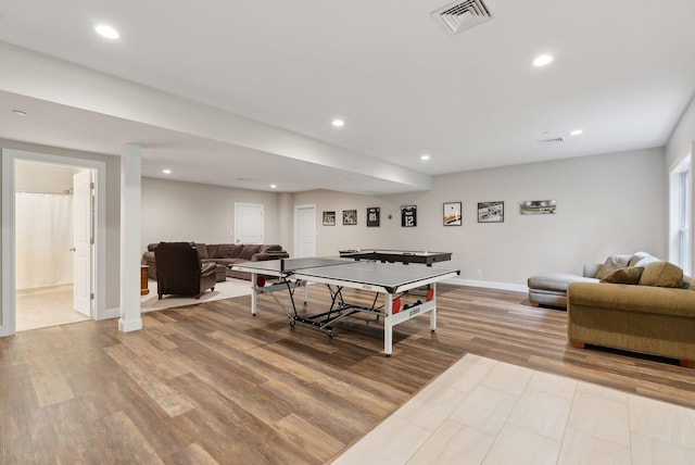 45 S Ridge Rd, Falmouth, ME 04105 - playroom with recessed lighting, wood finished floors, and baseboards