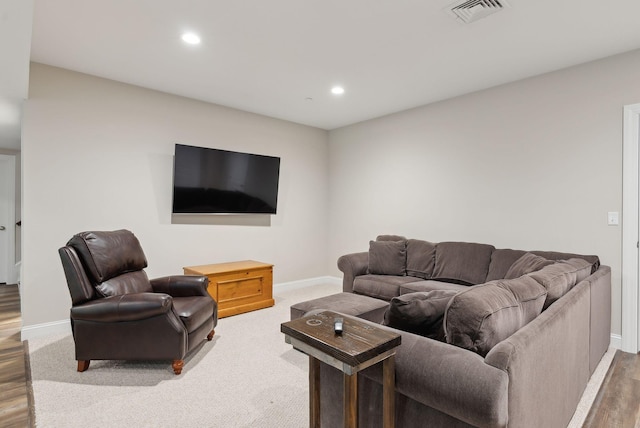 45 S Ridge Rd, Falmouth, ME 04105 - living room with baseboards, recessed lighting, and wood finished floors