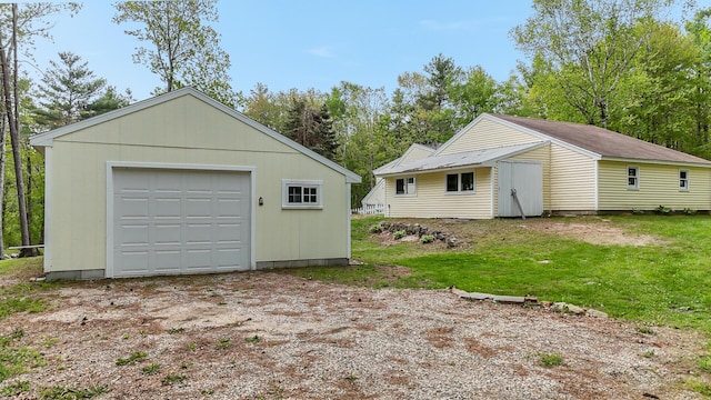 19 Rumery Rd, Lyman, ME 04002 - detached garage featuring dirt driveway