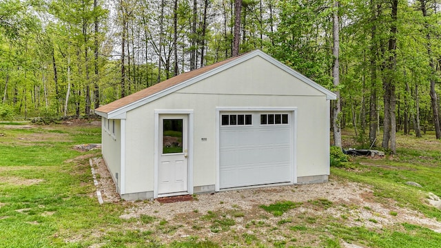19 Rumery Rd, Lyman, ME 04002 - garage featuring a wooded view