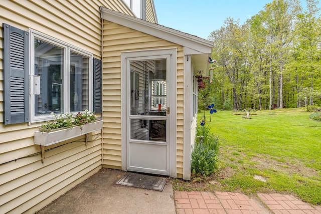 19 Rumery Rd, Lyman, ME 04002 - doorway to property featuring a lawn