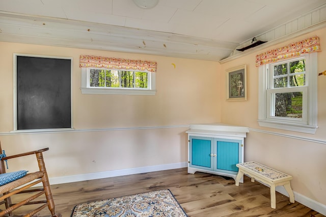 19 Rumery Rd, Lyman, ME 04002 - unfurnished room featuring wood finished floors, vaulted ceiling, and baseboards