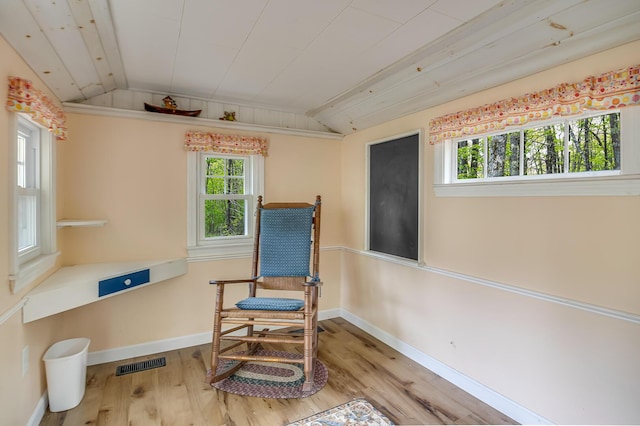 19 Rumery Rd, Lyman, ME 04002 - living area featuring lofted ceiling, wood finished floors, and baseboards