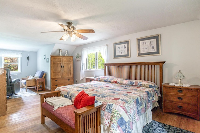 19 Rumery Rd, Lyman, ME 04002 - bedroom featuring wood finished floors, multiple windows, ceiling fan, and a textured ceiling