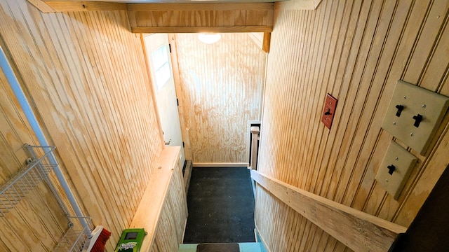191 Bates St, Pittsfield, ME 04967 - stairs featuring wood walls