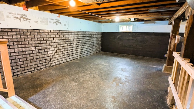 191 Bates St, Pittsfield, ME 04967 - basement featuring brick wall