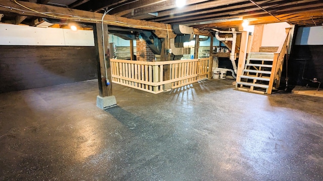 191 Bates St, Pittsfield, ME 04967 - unfinished basement with stairs