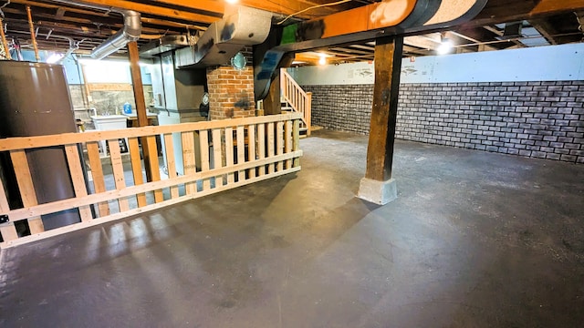 191 Bates St, Pittsfield, ME 04967 - below grade area with brick wall and stairway
