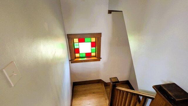 191 Bates St, Pittsfield, ME 04967 - stairway featuring baseboards and wood finished floors