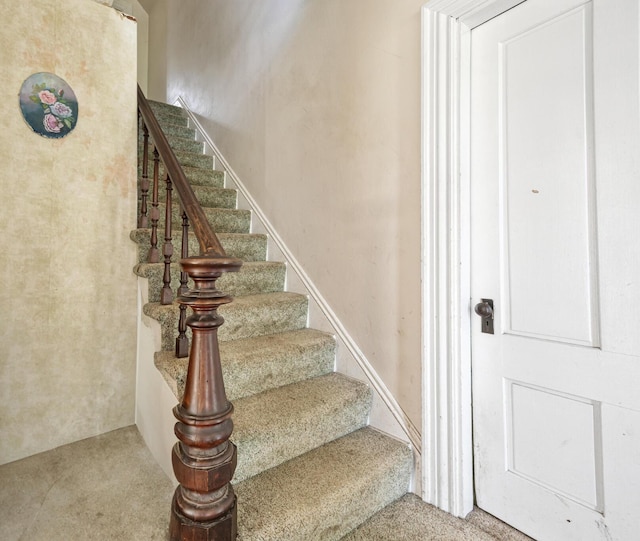 26 Unity Rd, Albion, ME 04910 - staircase featuring carpet floors