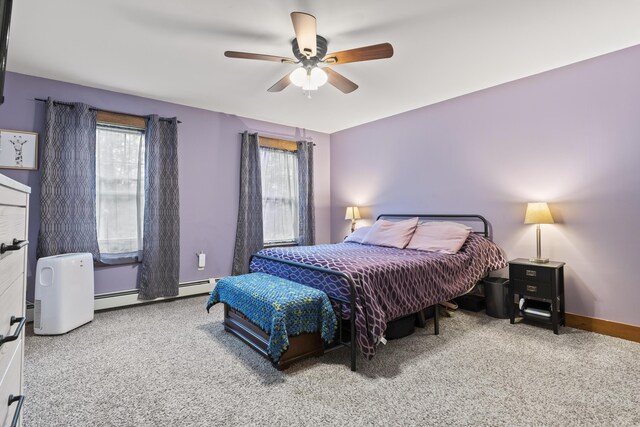 2 Ball Park Rd, Lewiston, ME 04240 - bedroom featuring carpet floors, baseboards, and a ceiling fan