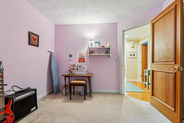3 Payneton Hill Rd, York, ME 03909 - interior space featuring light colored carpet, baseboards, and a desk