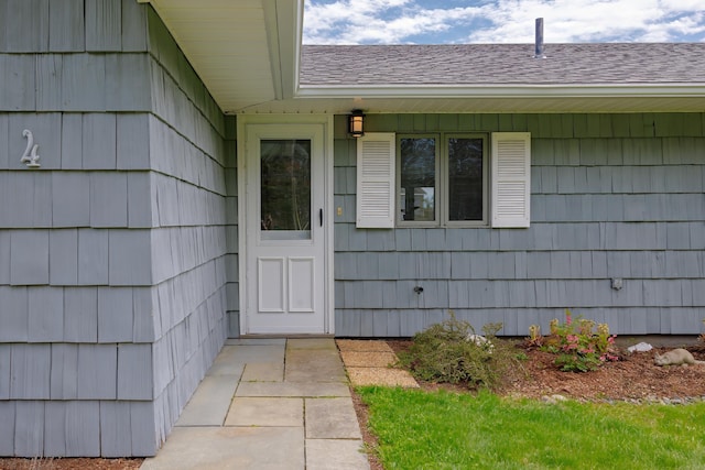 4 Seawall Point Ln, Southwest Harbor, ME 04679 - doorway to property with roof with shingles