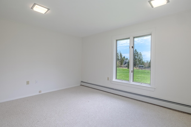 4 Seawall Point Ln, Southwest Harbor, ME 04679 - spare room featuring a baseboard radiator, carpet, and baseboards